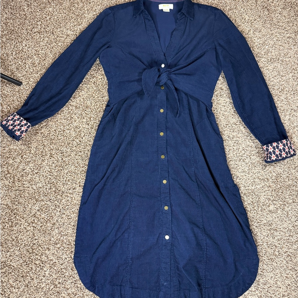Anthropologie Dark Blue Long Sleeve Dress